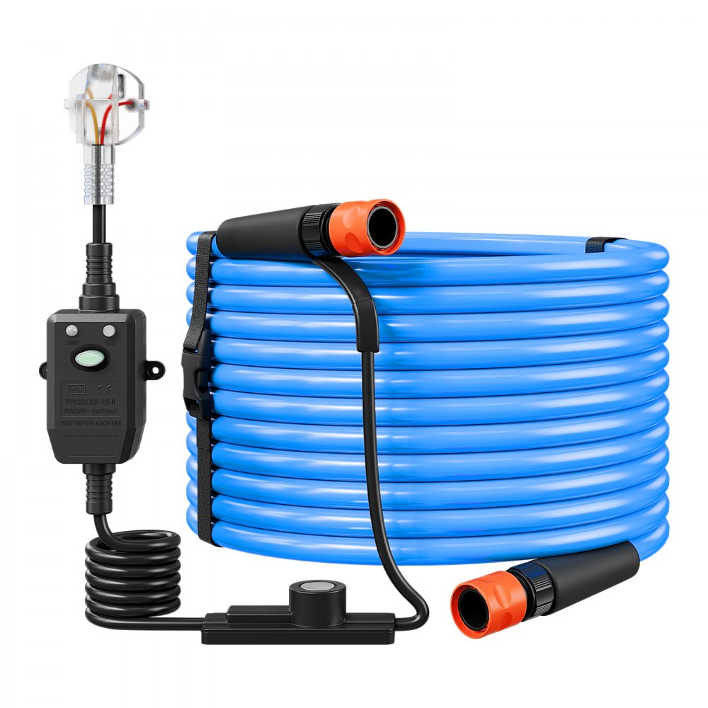 VEVOR Manguera de Agua Calentada de 22,8 m para Caravana, Anticongelante, Protección contra Congelación Hasta -43°C y contra Fugas, Superficie Lisa, Termostato Incorporado, para Vehículos Recreativos