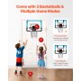 VEVOR Aro de Baloncesto para Niños con Marcador Electrónico, Aro de Baloncesto para Colocar Sobre la Puerta con Funciones de Puntuación y Acompañamiento Musical, Luz LED para Niños Mayores de 3 Años