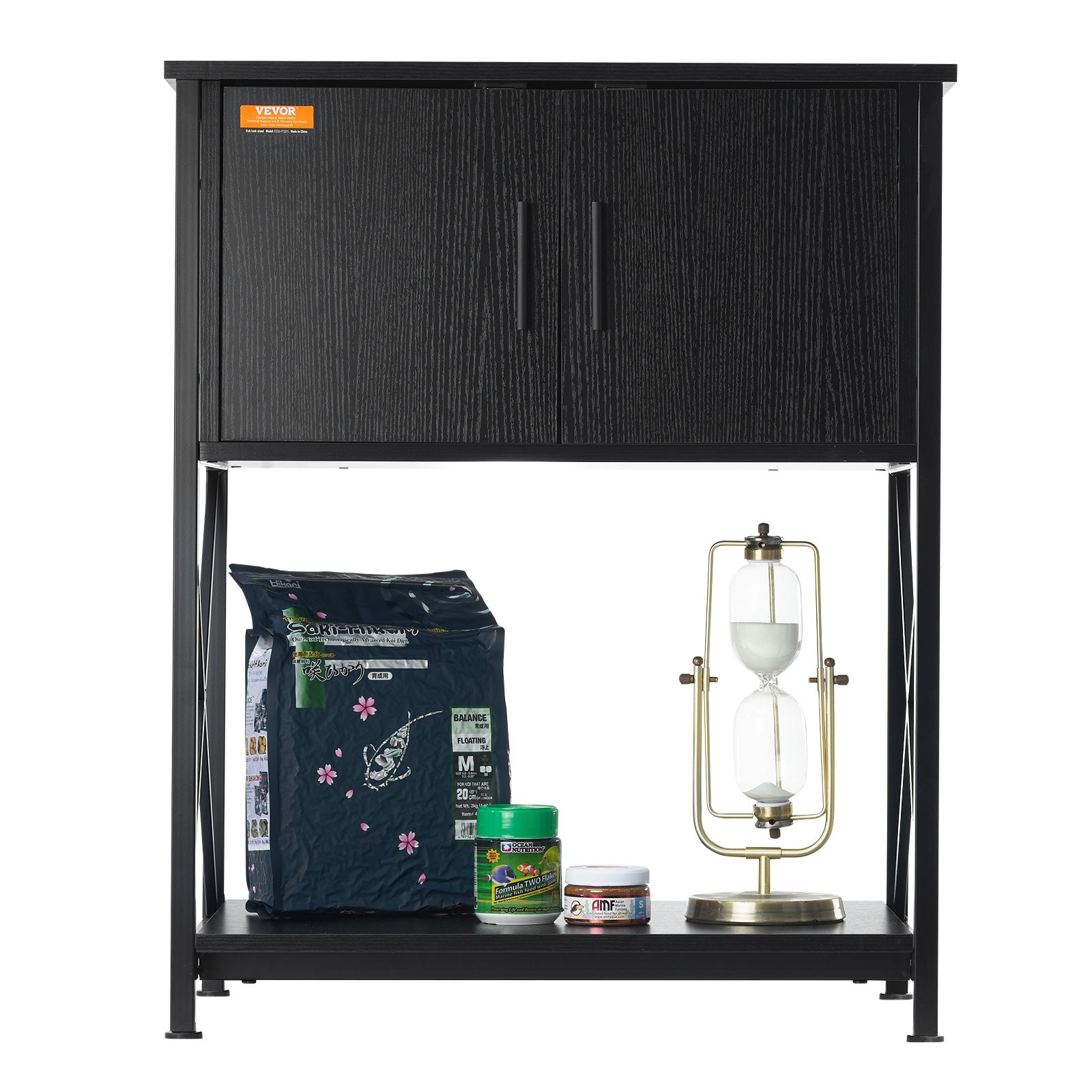 VEVOR Aquarium Stand, 20 Gallon Fish Tank Stand, 65 x 42 x 81 cm Turtle Tank Stand Made of Steel & MDF, 76 kg Load Capacity, Reptile Tank Stand with Storage Cabinet and Embedded Power Supply