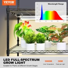 VEVOR Estante para Cultivo de Plantas 4 Niveles con Luces de Cultivo 180W 90cm