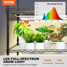 VEVOR Estante para Cultivo de Plantas 6 Niveles con Luces de Cultivo 200W 120cm