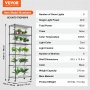 VEVOR Soporte para Plantas con Lámparas de Cultivo 6 Niveles 192W 75x35x180 cm