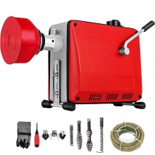 VEVOR Máquina de Limpieza de Desagües 390 W, Máquina de Limpieza de Alta Presión 230 V, 50 Hz, de Drenaje en Espiral GQ-100 con Accionamiento Eléctrico de 390 W, Máquina Excavadora de Tuberías