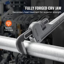 VEVOR Llave de Tubo Recto de Aluminio 18" Llave de Plomería Ajustable para Tubos