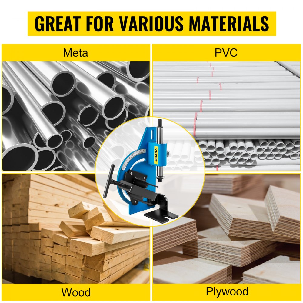 Cortadora de tubos VEVOR Capacidad máx de 2 1/8"Cortadora de tubos y tubos de 0-60 grados Cortadora de tubos flexible de aluminio y acero prémium Cortadora de tubos