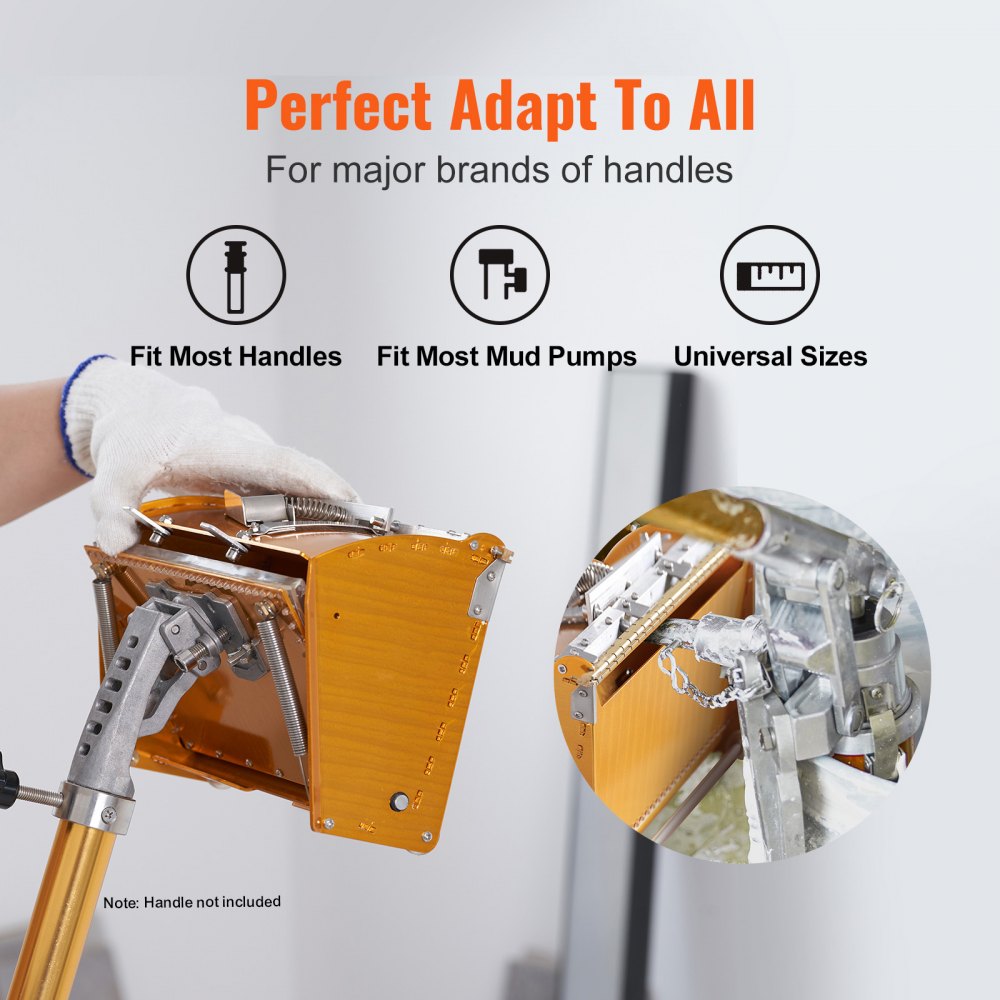 VEVOR Drywall Flat Box, 10 inch wide, quick clean, aluminum mud box for drywall, wall panels, plasterboard, additional mudguard, 2 extra stainless steel blades (10/12 inch)