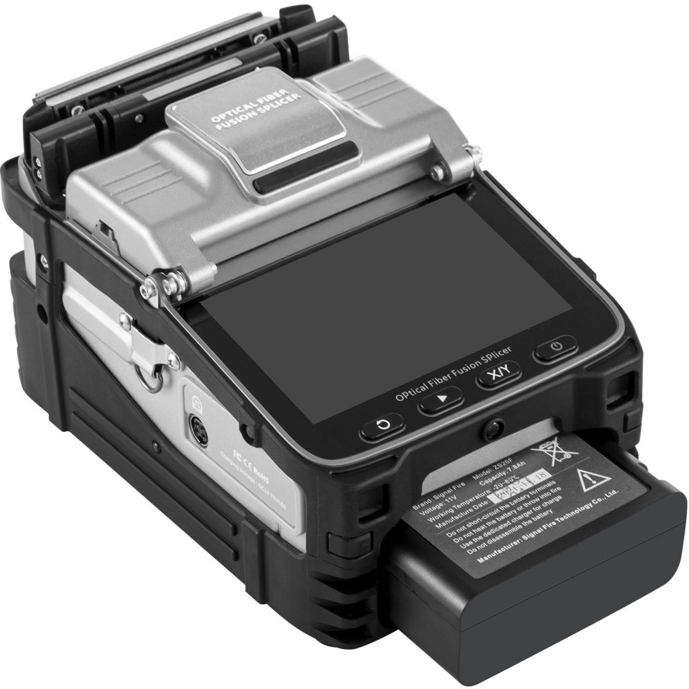 VEVOR Empalmador de Fibra Óptica, AI-7 Máquina de Empalme 8S, Fusionadora de Fibra Óptica para SM (G.652 y G.657); MM (G.651); DS (G.657); NZDS (G.655), Adecuado para Proyectos e Investigaciones