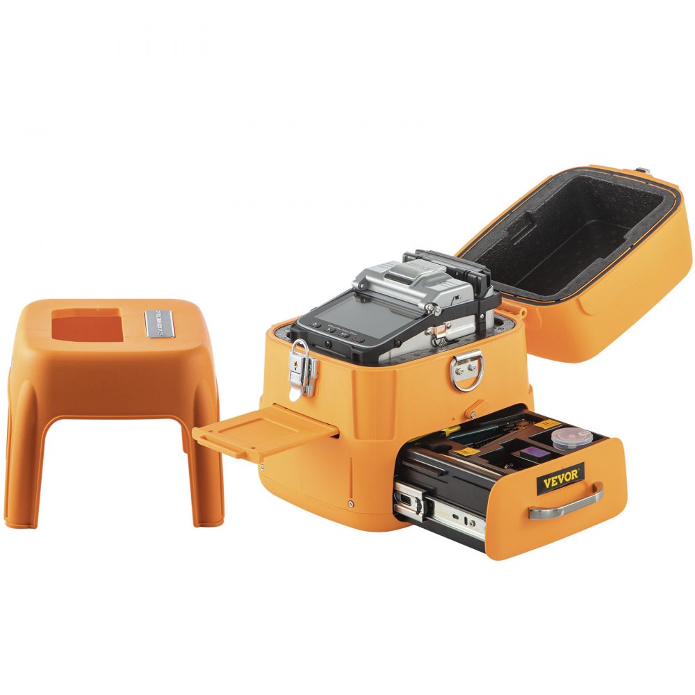 VEVOR Empalmador de Fibra Óptica, AI-7 Máquina de Empalme 8S, Fusionadora de Fibra Óptica para SM (G.652 y G.657); MM (G.651); DS (G.657); NZDS (G.655), Adecuado para Proyectos e Investigaciones
