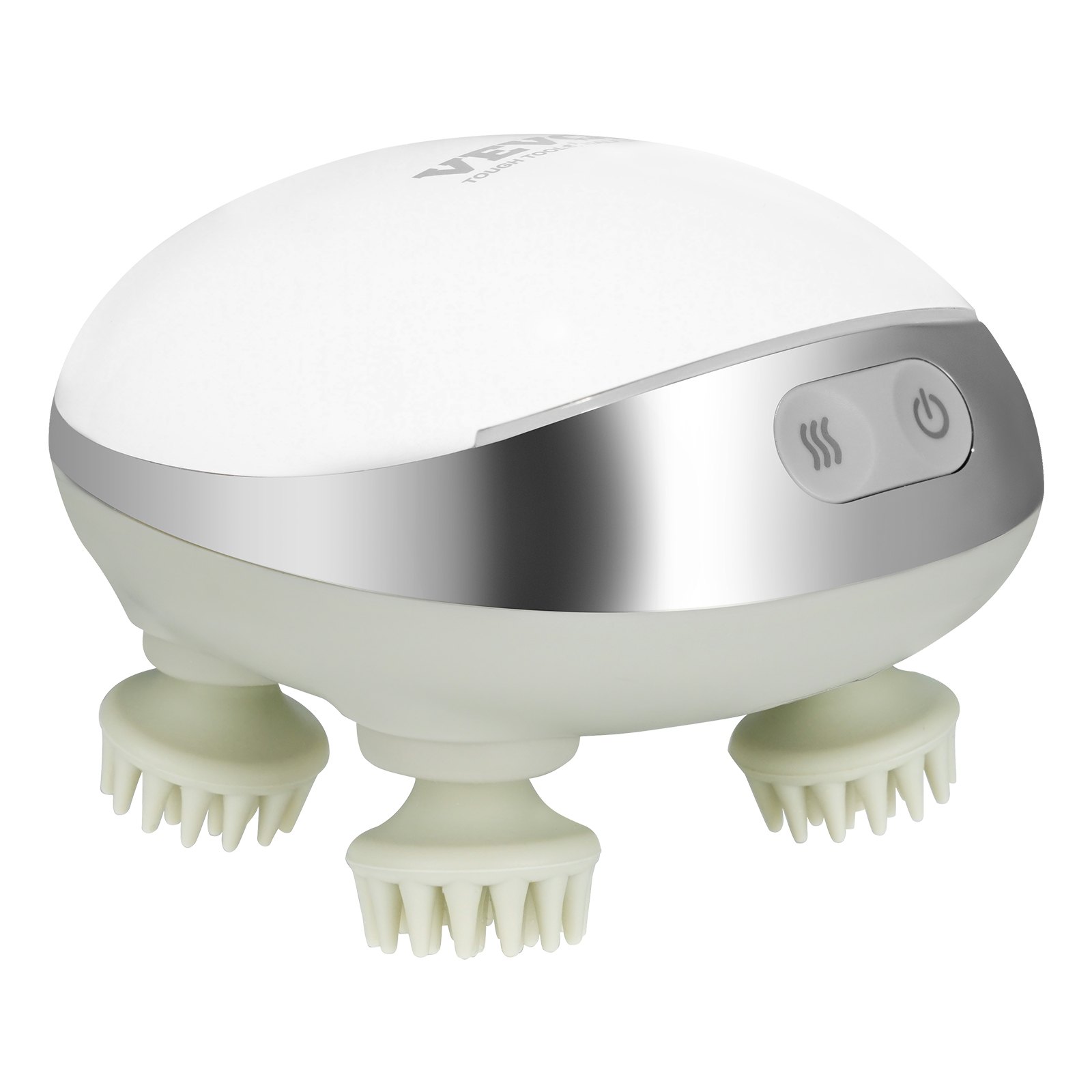 Masajeador eléctrico para el cuero cabelludo con calor VEVOR, masajeador de cabeza recargable con calefacción, resistente al agua IPX7 | Rascador portátil para el cuero cabelludo con 8 cabezales de masaje extraíbles para el crecimiento del cabello, limpieza profunda y relajación del estrés