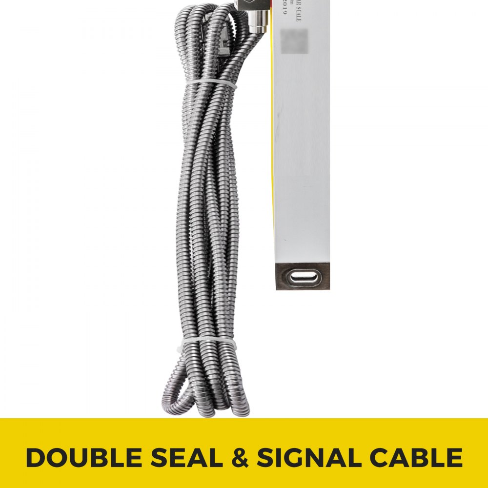 VEVOR Codificador Lineal 2500MM Escala Lineal para Máquina Fresado Torno con Accesorio Escala Lineal con Cable 3 m Regla Escala Herramientas de Medición Escala de Vidrio Lineal Torno Escala Lineal