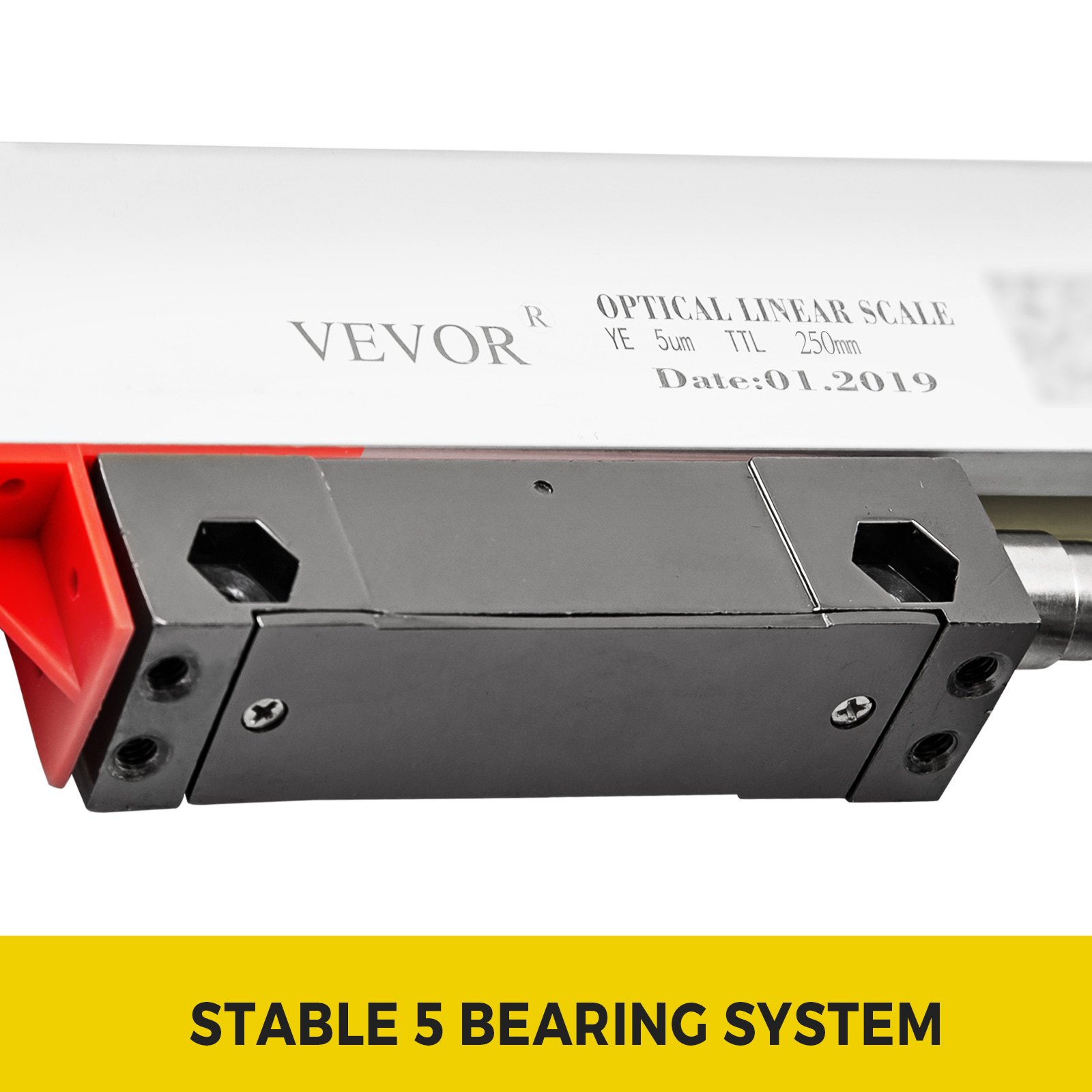 VEVOR Codificador Lineal 2500MM Escala Lineal para Máquina Fresado Torno con Accesorio Escala Lineal con Cable 3 m Regla Escala Herramientas de Medición Escala de Vidrio Lineal Torno Escala Lineal