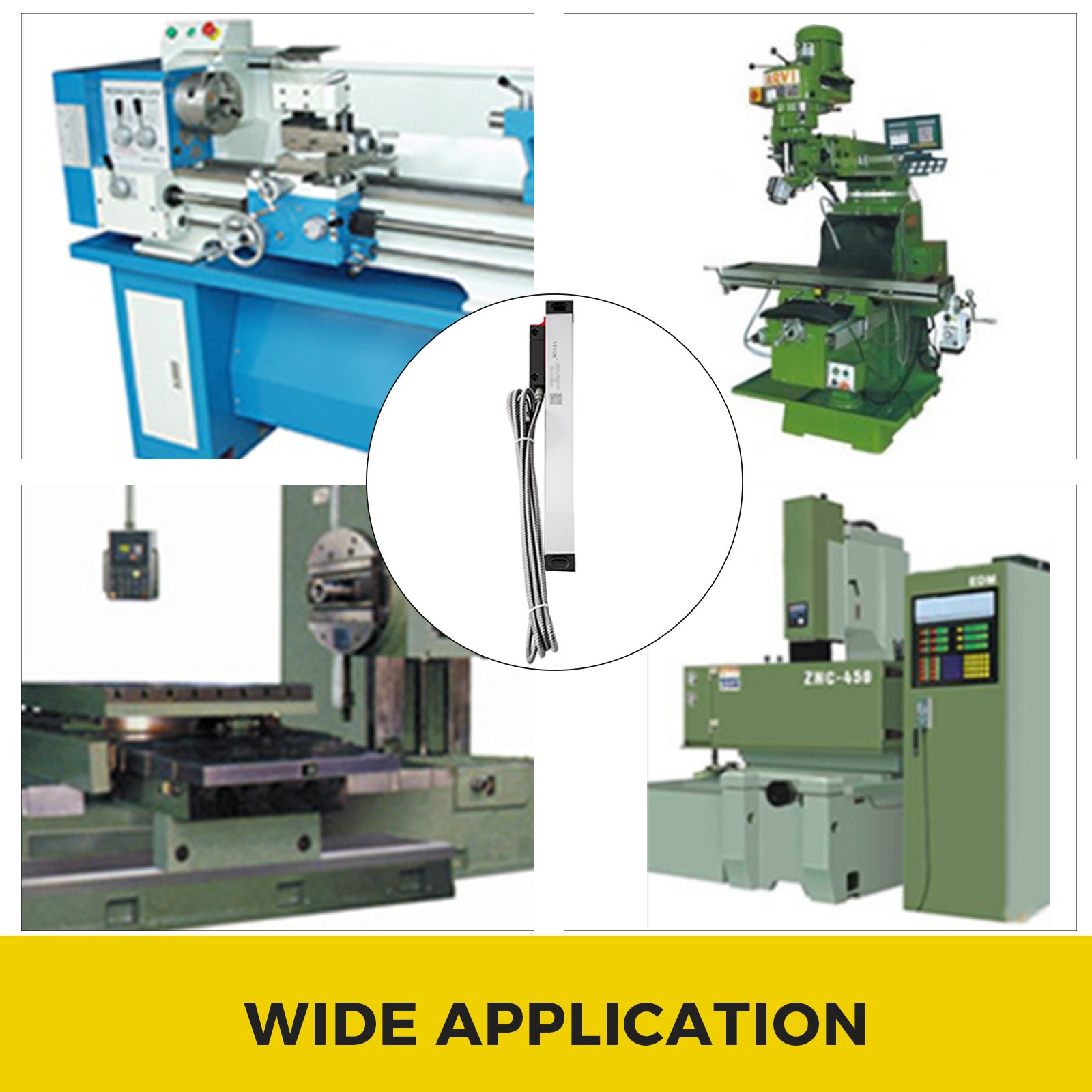 VEVOR Codificador Lineal 2500MM Escala Lineal para Máquina Fresado Torno con Accesorio Escala Lineal con Cable 3 m Regla Escala Herramientas de Medición Escala de Vidrio Lineal Torno Escala Lineal