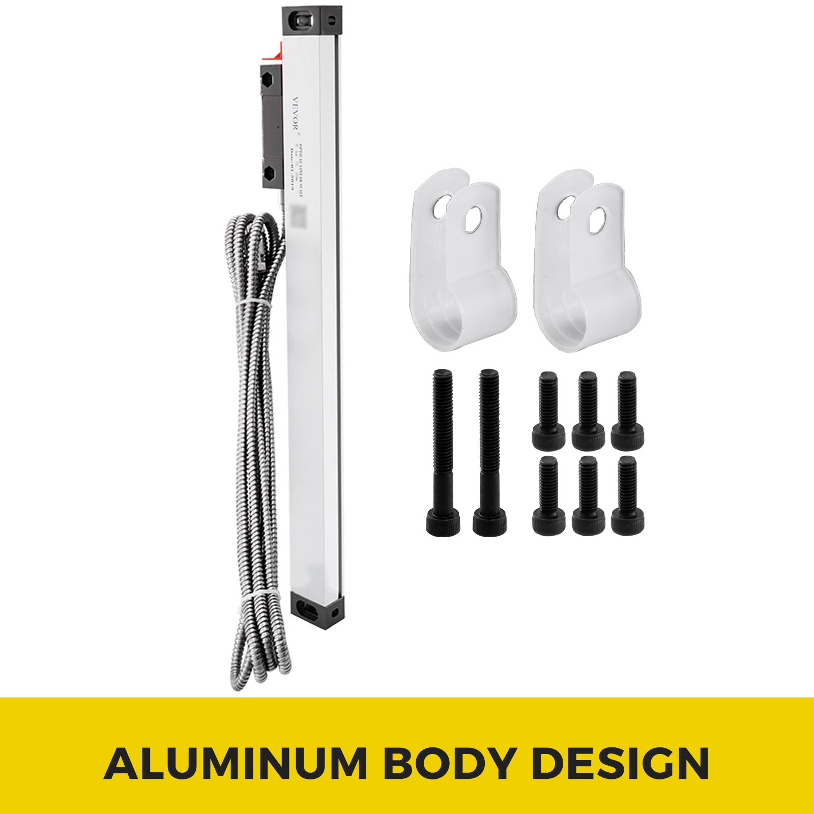 VEVOR Codificador Lineal 5V Escala Lineal para Máquina de Fresado Torno 300mm Escala Lineal Óptica con Cable de 3m para el Trabajo con Metales Tornos Rectificadoras Cilíndricas, Fresadoras