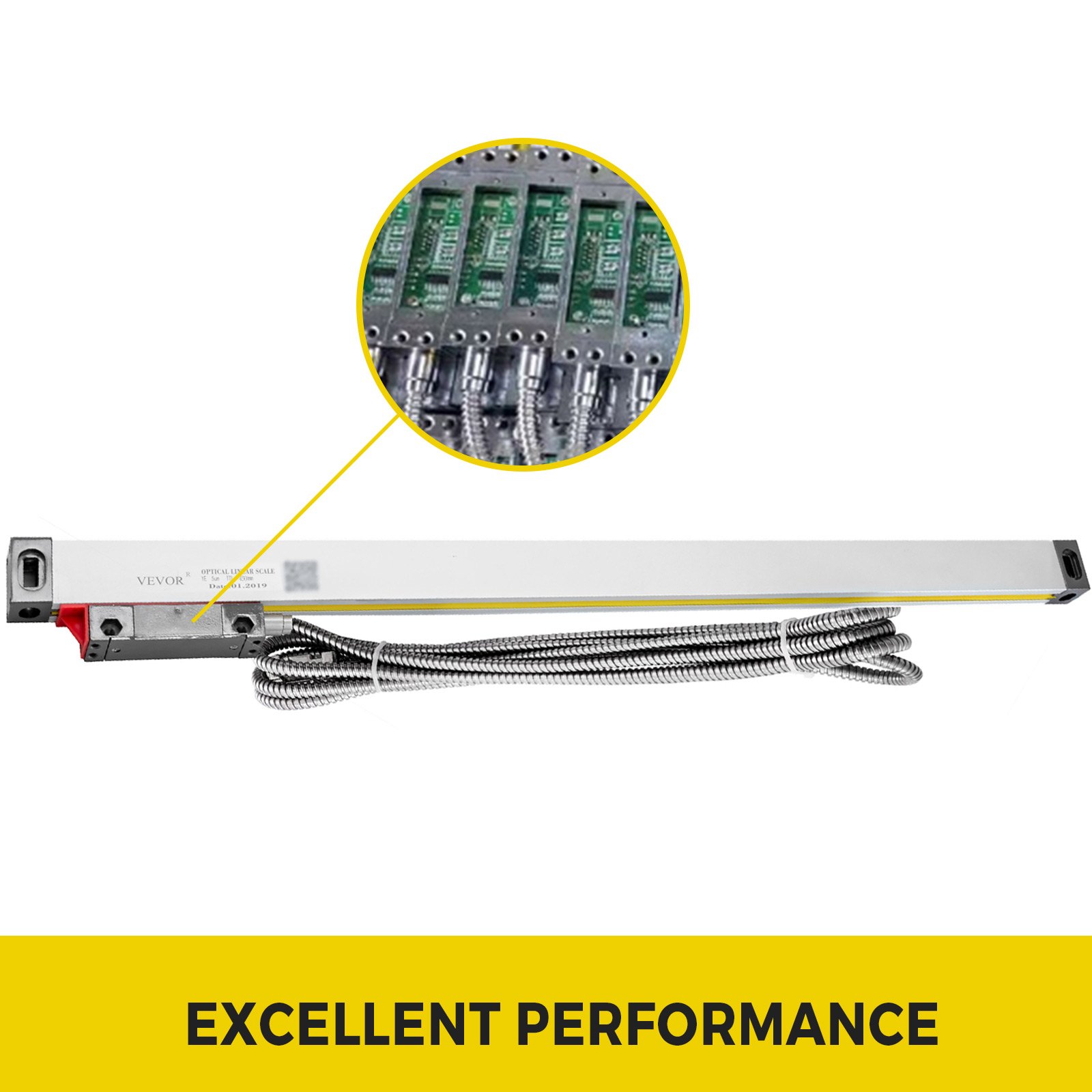 1 pz. Escala Lineal de Torno de Alta Precisión de 450mm para Fresadora con Accesorios