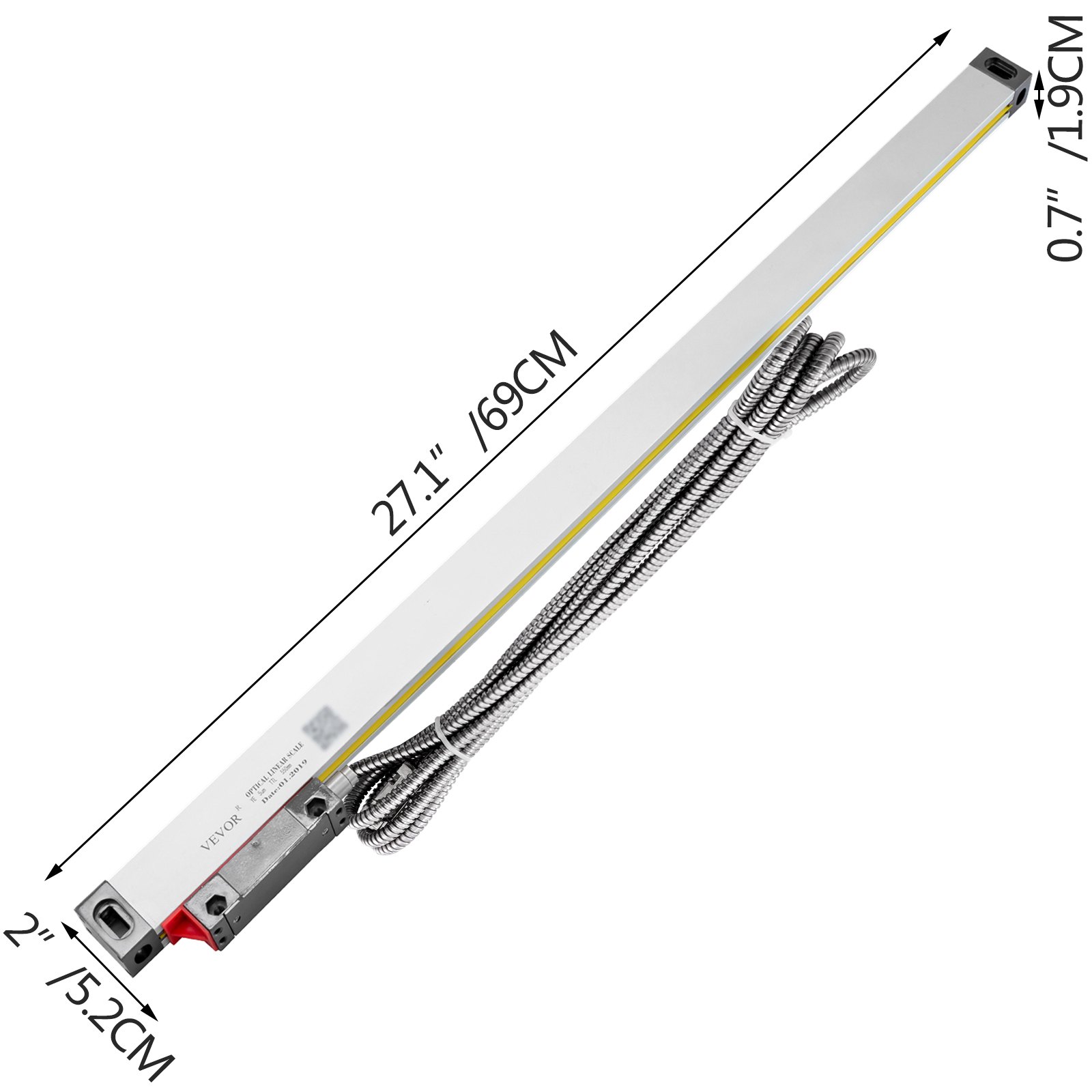 Escala Lineal De Torno De 500 Mm Para Fresadora Con Accesorios Lectura Lineal