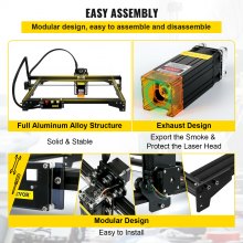 VEVOR Mini Grabador Láser 410 x 400 mm 5,5W Máquina de Grabado de Escritorio Compatible con Windows7/8/10/11, iOS/Android Máquina de Grabado CNC para Papel, Madera, Cuero, Tela, Plástico, Acrílico