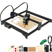 VEVOR Mini Grabador Láser 410 x 400 mm 5,5W Máquina de Grabado de Escritorio Compatible con Windows7/8/10/11, iOS/Android Máquina de Grabado CNC para Papel, Madera, Cuero, Tela, Plástico, Acrílico