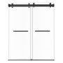 VEVOR Mampara de Ducha Corredera de 121,9 x 193 cm, 10 mm de Grosor, Cristal Templado Transparente, Apto para Baño, sin Marco, con Riel, Burlete y Herrajes, Diseño Flexible para la Vida Moderna