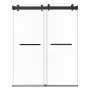 VEVOR Mampara de Ducha Corredera de 121,9 x 193 cm, 10 mm de Grosor, Cristal Templado Transparente, Apto para Baño, sin Marco, con Riel, Burlete y Herrajes, Diseño Flexible para la Vida Moderna