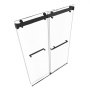 VEVOR Mampara de Ducha Corredera de 121,9 x 193 cm, 10 mm de Grosor, Cristal Templado Transparente, Apto para Baño, sin Marco, con Riel, Burlete y Herrajes, Diseño Flexible para la Vida Moderna