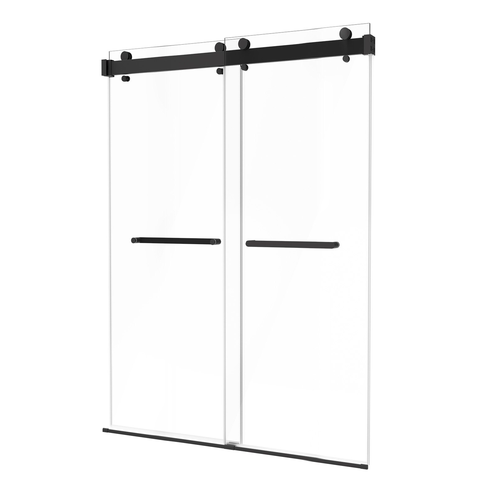 VEVOR Mampara de Ducha Corredera de 121,9 x 193 cm, 10 mm de Grosor, Cristal Templado Transparente, Apto para Baño, sin Marco, con Riel, Burlete y Herrajes, Diseño Flexible para la Vida Moderna