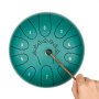 VEVOR Steel Tongue Drum, 25.4cm 11 Notes Rain Drum for Outside Garden, C Major Musical Drums with Music Book & Mallets, Percussion Instrument for Meditation Yoga Beginner Musical Education, Green