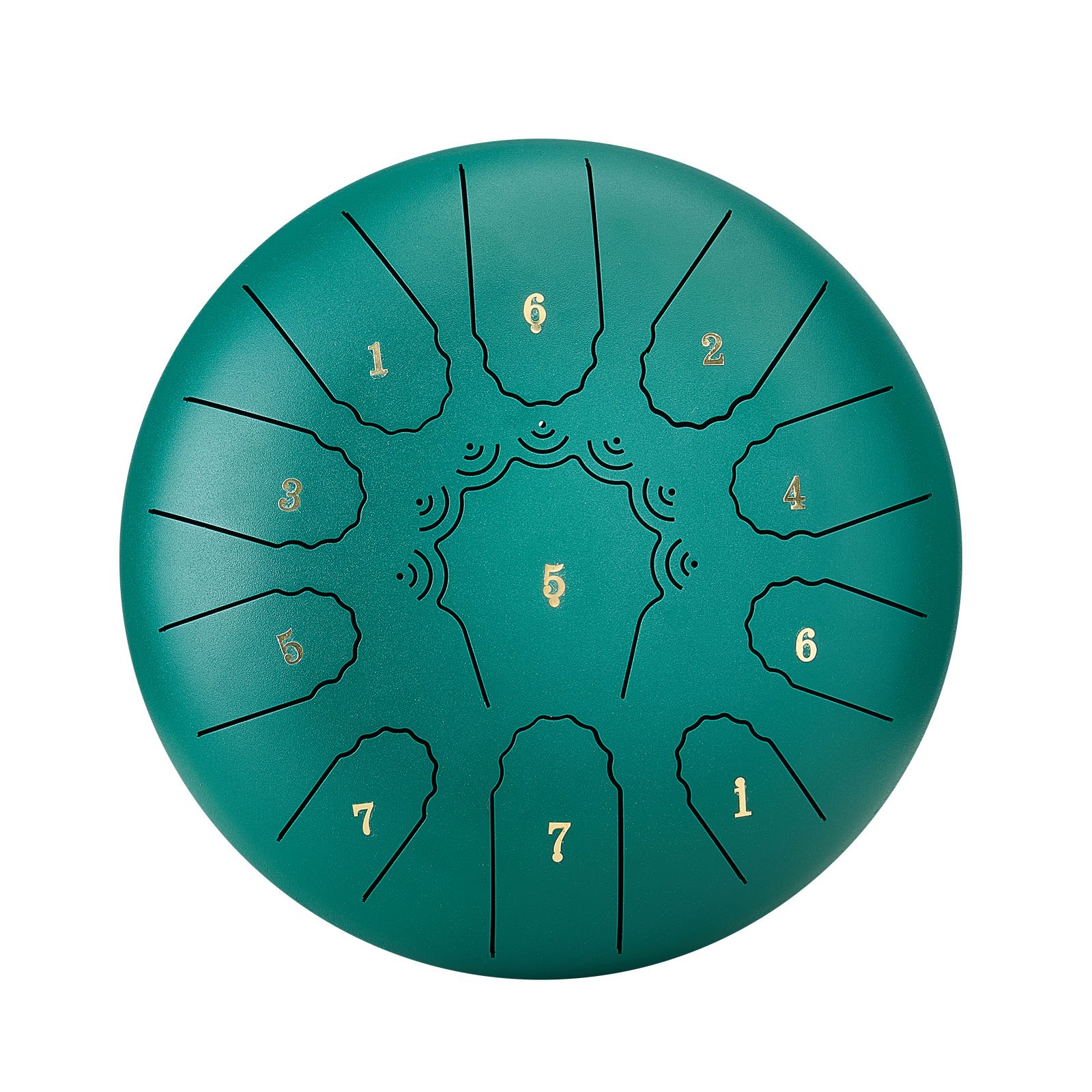 VEVOR Tambor de Lengüeta de Acero 254 mm 11 Notas, Tambor de Mano C Mayor con 2 Mazos y Bolsa de Transporte, Instrumento de Percusión, para Yoga, Meditación, Educación Musical de Principiantes, Verde