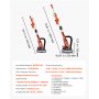 VEVOR Lijadora de Pared y Techo 950 W, Lijadora Jirafa, 7 Velocidades 1000-2300 RPM, Plegable y Extensible 1,4-1,8 m, LED, Manguera de Polvo, 15 Hojas de Papel de Lija, para Suelo Pared de Gotelé Yeso