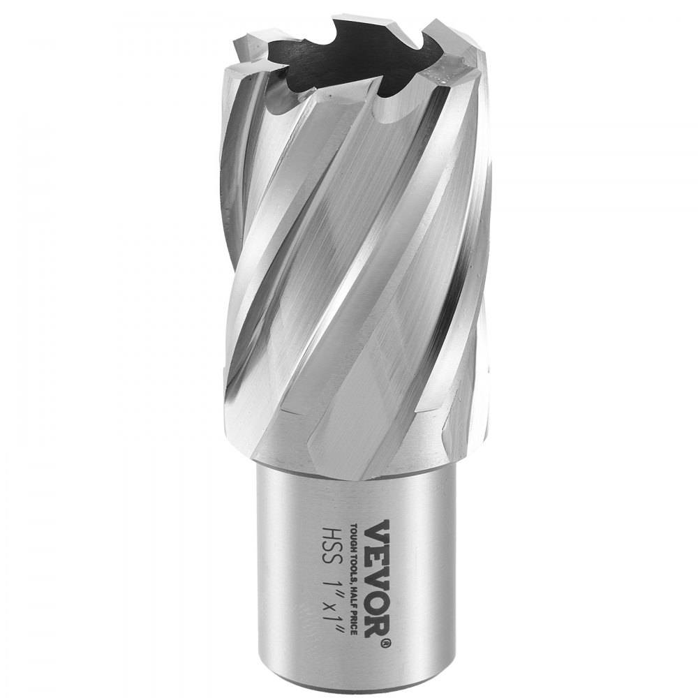 VEVOR Juego de 11 Brocas Perforadoras Cortadoras Anulares con Accesorios Vástago Weldon Diámetro 11-27 mm Profundidad de 25 mm en Acero Rápido HSS Accesorios para Perforación Magnética en Metales