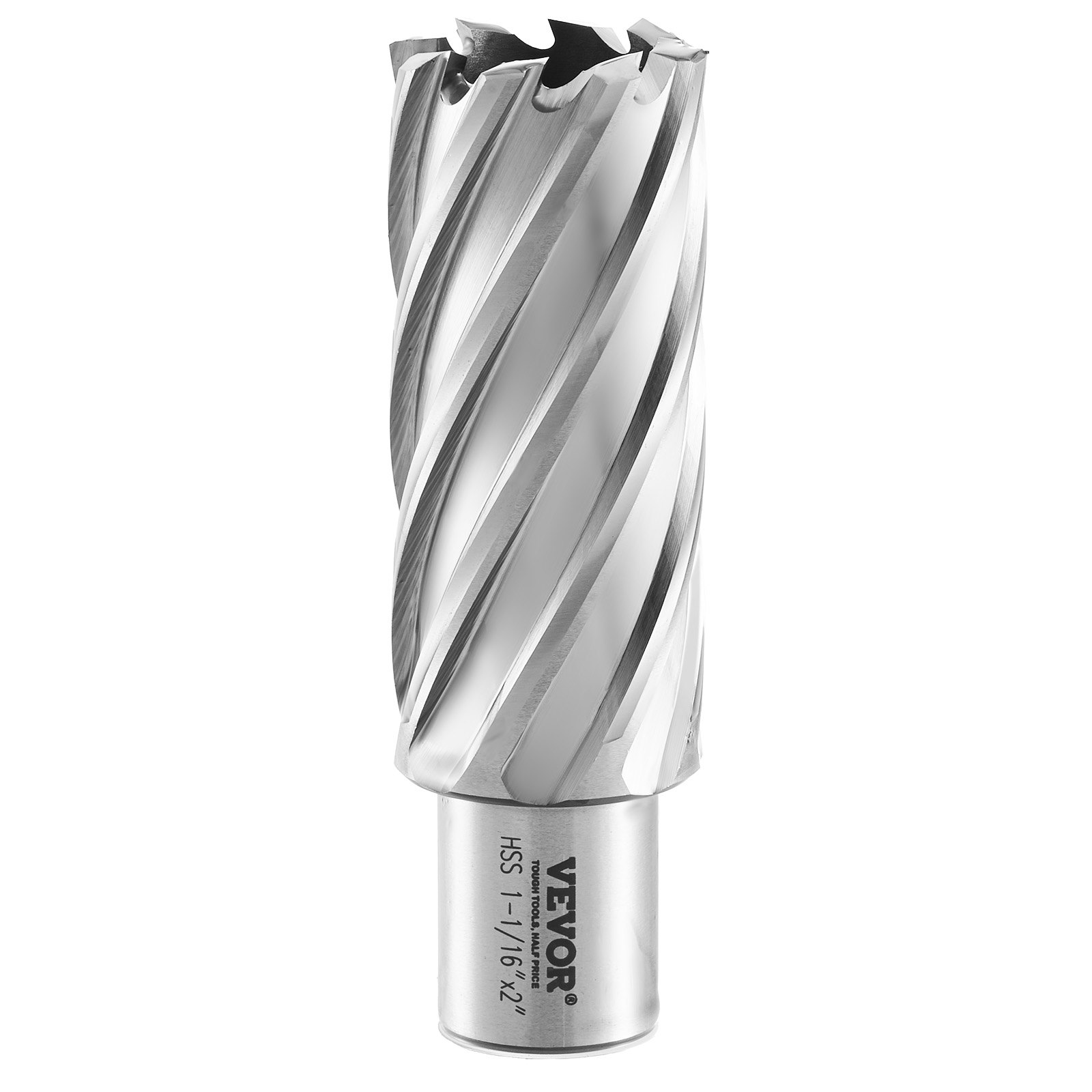 VEVOR Juego de 11 Brocas Perforadoras Cortadoras Anulares con Accesorios Vástago Weldon Diámetro 11-27 mm Profundidad de 50,8 mm en Acero Rápido HSS Accesorios para Perforación Magnética en Metales