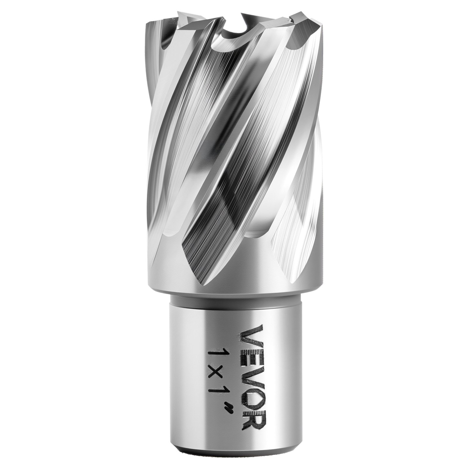 VEVOR Juego de Cortadores Anulares 4 Piezas, Juego de Brocas HSS M2AL de Vástago Weldon, Profundidad de Corte 25,4 mm, Diámetro 25,4 mm con 2 Cortadores, 2 Pasadores Guía para Taladro Magnético