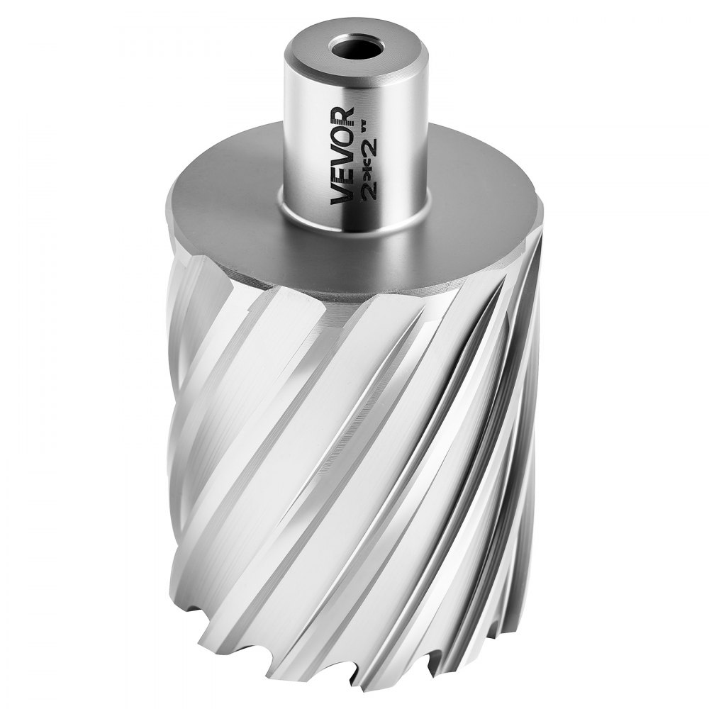 VEVOR Juego de Cortadores Anulares 8 Piezas, Juego de Brocas HSS M2AL de Vástago Weldon, Profundidad de Corte 50,8mm, Diámetro 22,22-50,8 mm, con 2 Pasadores Guía, 6 Cortadores para Taladro Magnético