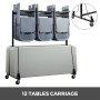 Folding Chair Cart Dolly Foldable Seat Table Locking Steel Transport Great