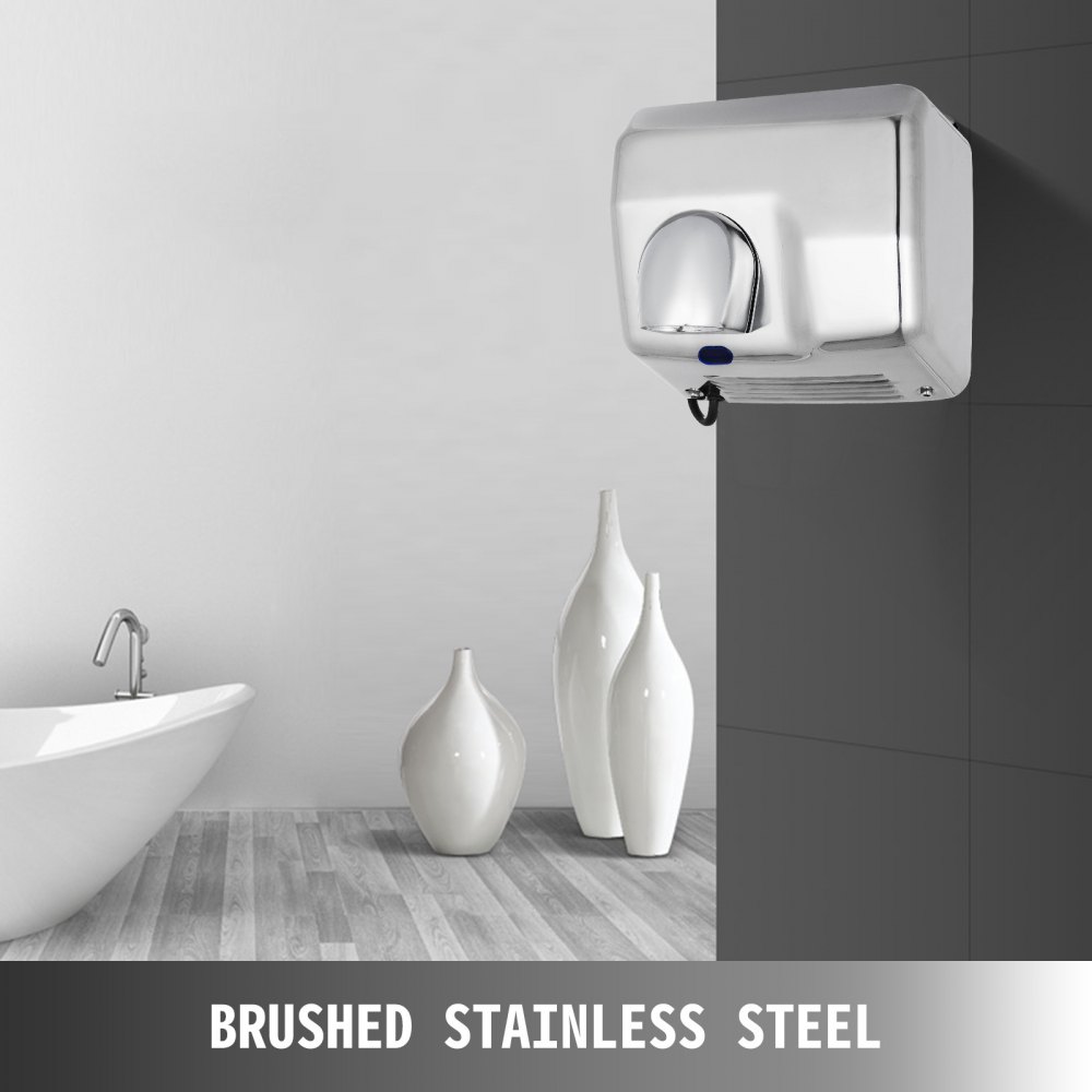 2500W Automatic Hand Dryer Brushed Stainless Steel High Speed