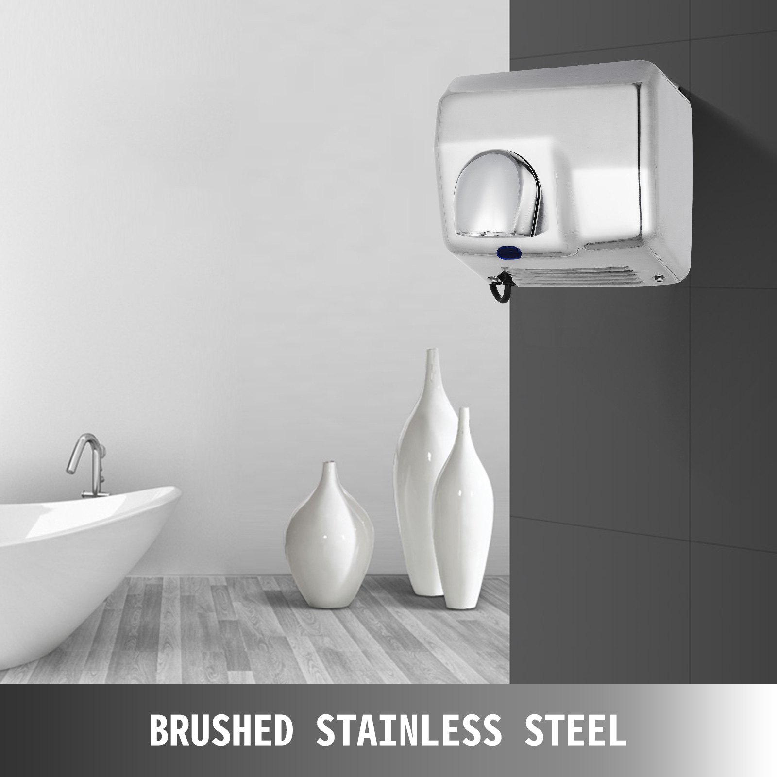 2500W Automatic Hand Dryer Brushed Stainless Steel High Speed