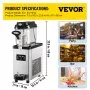 VEVOR Máquina de Granizado de Hielo Comercial 6L Máquina para Hacer Granizados Comercial 19x47x60 cm Máquina de Granizado de Hielo de Acero Inoxidable 300 W con Agitadores Dobles para Restaurante, Bar
