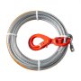 VEVOR Cuerda de Cabrestante 9,5 mm x 22,9 m Cable Sintético Resistencia a la Rotura 67,6 kN con Funda Protectora, Gancho de Cabrestante Forjado, Correa de Tracción para ATV, UTV, Vehículo, Camioneta