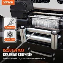 VEVOR Cable de cabrestante Núcleo de acero 9,5 mm x 22,9 m Resistencia 67,6 kN Camión de remolque SUV