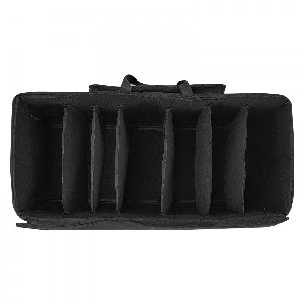 VEVOR Bolsa de Transporte para Kit de Batería Electrónica, 920 x 420 x 410 mm, Bolsa de Viaje con Ruedas Divisores Ajustables Correa de Hombre Desmontable, para Caja Tom Bombo Cables Baquetas, Negro