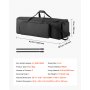 VEVOR Bolsa de Transporte para Herrajes de Batería, 90 x  35 x 32 cm, Funda para Hardware de Batería con Ruedas Correa de Hombro, 1680D Impermeable Antichoque, para Soportes Pedal Accesorios, Negro