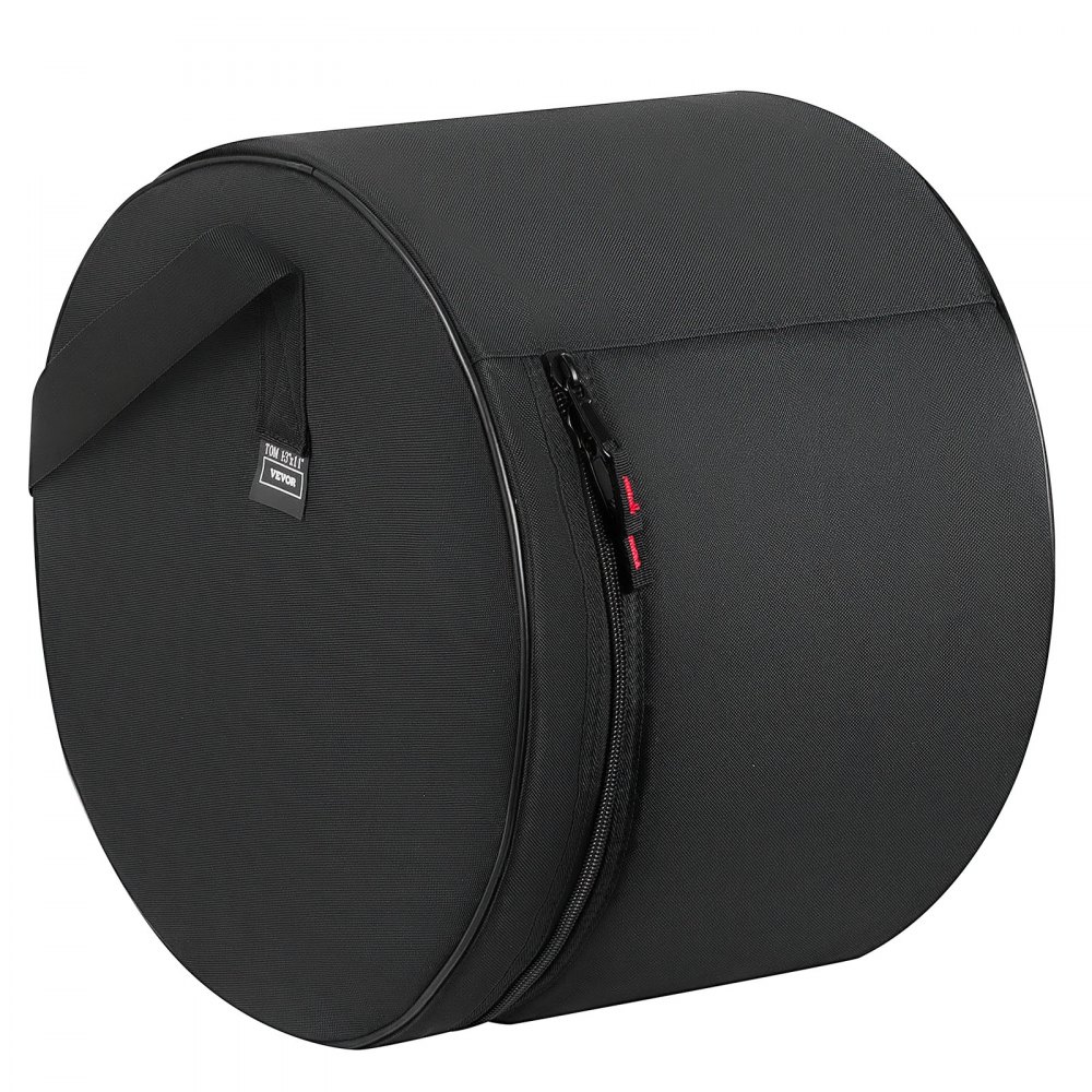 VEVOR Juego de 5 Bolsas de Tambores, Fundas Acolchadas para Toms de 12", 13" y 16", Bombo de 22", Caja de 14", con Correa de Hombro, de 600D Impermeable y Antichoque, para Tambores de Batería, Negro