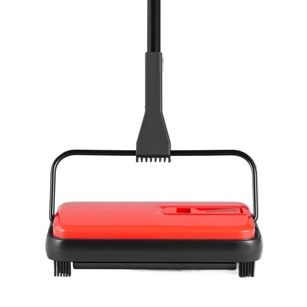 VEVOR Barredora de Alfombras Manual Barredora de Pisos con Depósito de 300 ml Fácil de Vaciar Ancho de Limpieza de 17 cm para Alfombras de Oficina en Casa, Polvo de Pelo de Mascotas, Color Rojo