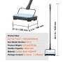 VEVOR Barredora de Alfombras Manual Barredora de Pisos con Depósito de 300 ml Fácil de Vaciar Ancho de Limpieza de 17 cm para Alfombras de Oficina en Casa, Polvo de Pelo de Mascotas, Color Azul