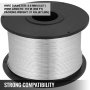VEVOR Cable de Acero de 0,8 m, Tendedero de Camping de 45 Bobinas, Alambre de Refuerzo de Acero con Poco Carbono, Tensor de Cuerda de Acero Inoxidable Longitud del Cable 110 m Peso del Embalaje 21 kg