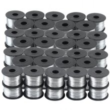 VEVOR Cable de Acero de 0,8 m, Tendedero de Camping de 45 Bobinas, Alambre de Refuerzo de Acero con Poco Carbono, Tensor de Cuerda de Acero Inoxidable Longitud del Cable 110 m Peso del Embalaje 21 kg