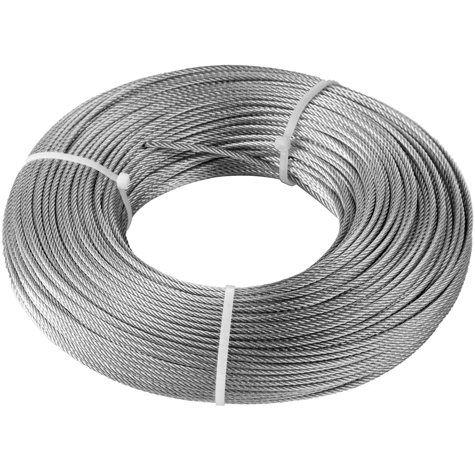 VEVOR Cuerda de Alambre de Acero Inoxidable 100'x1/8'' Cable Longitud de 100'