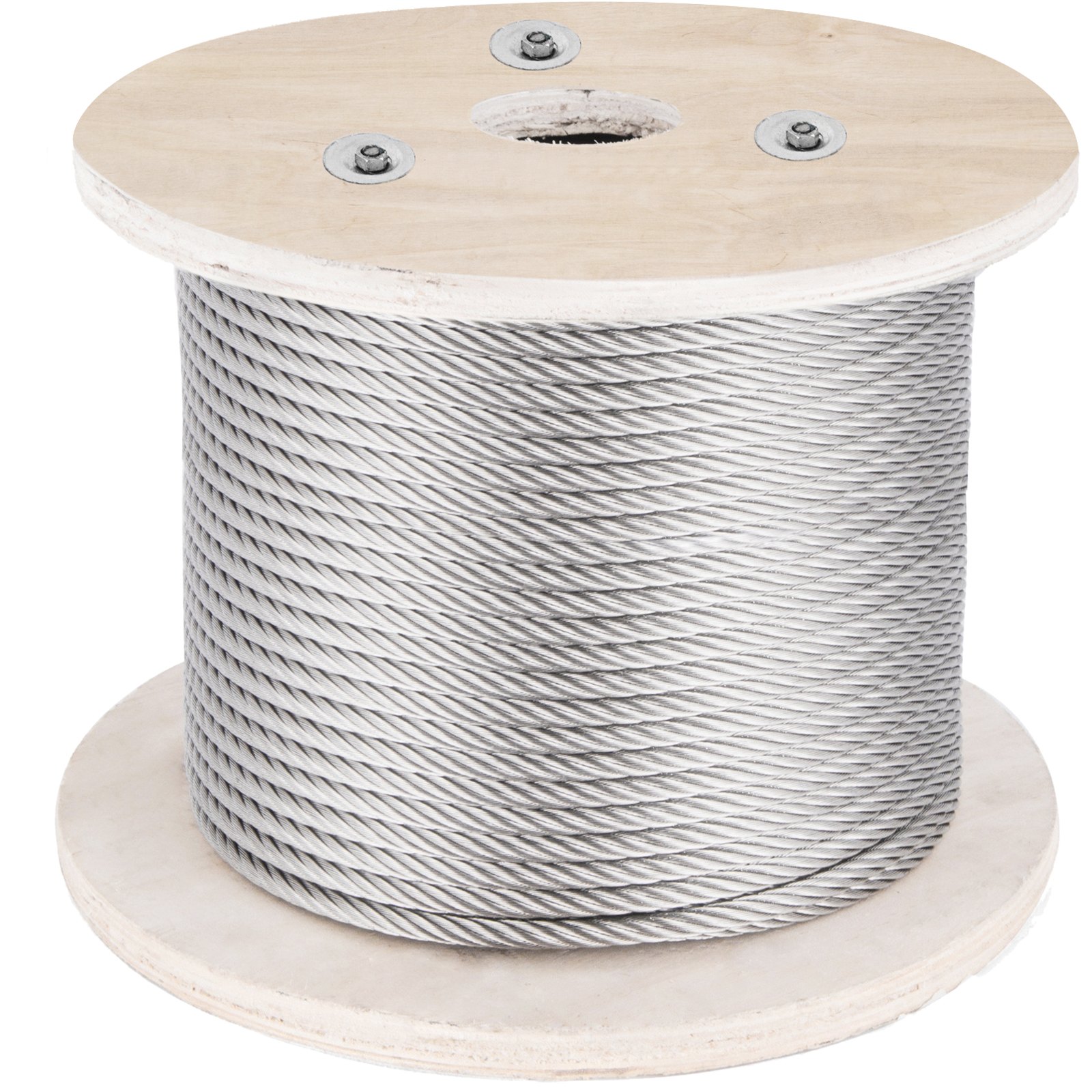 VEVOR 316 stainless steel cable, 152 m long stainless steel wire rope with 4 mm diameter and 1x19 construction, 1496 kg breaking strength steel cable for outdoor railings, terraces, DIY balustrades