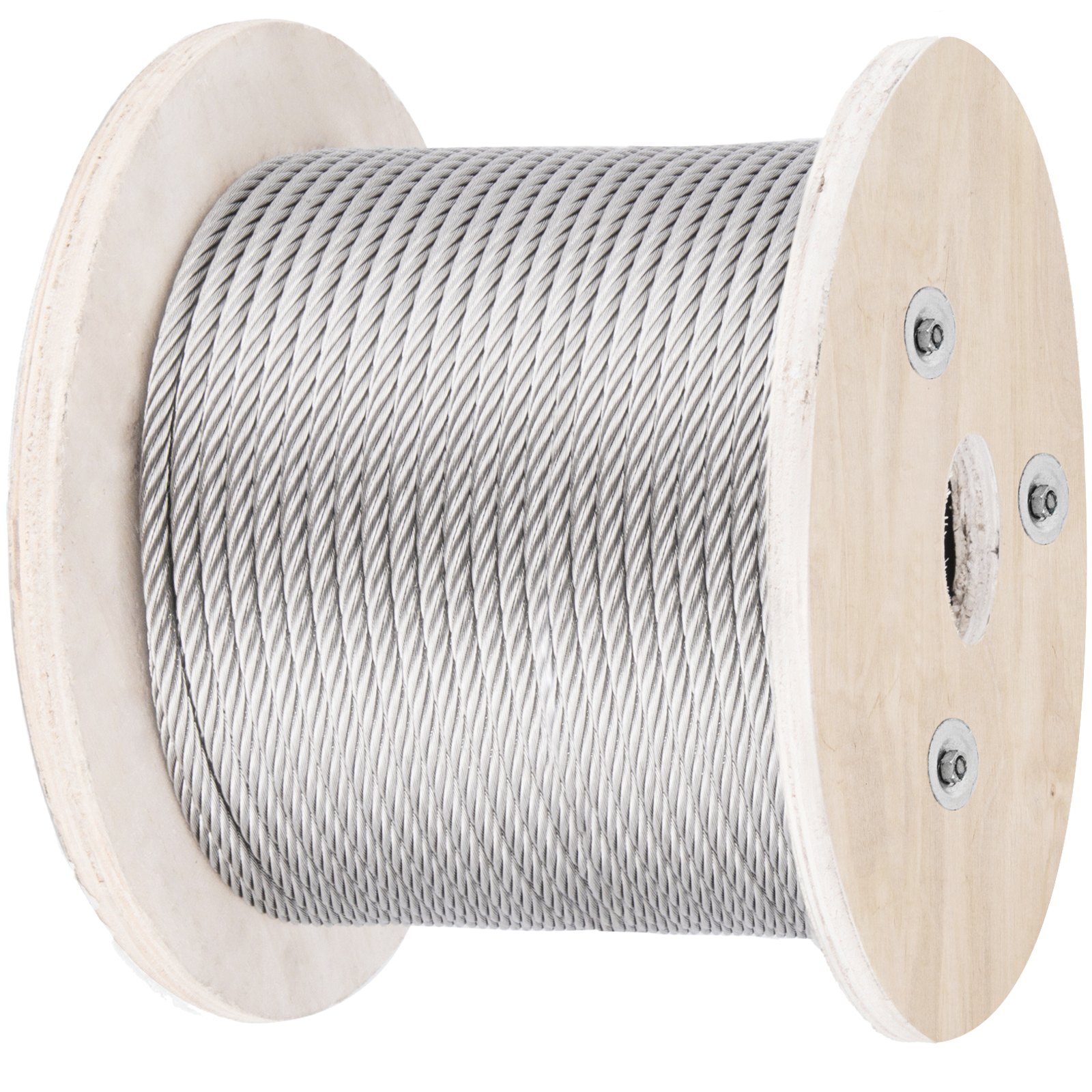 VEVOR 316 stainless steel cable, 152 m long stainless steel wire rope with 4 mm diameter and 1x19 construction, 1496 kg breaking strength steel cable for outdoor railings, terraces, DIY balustrades