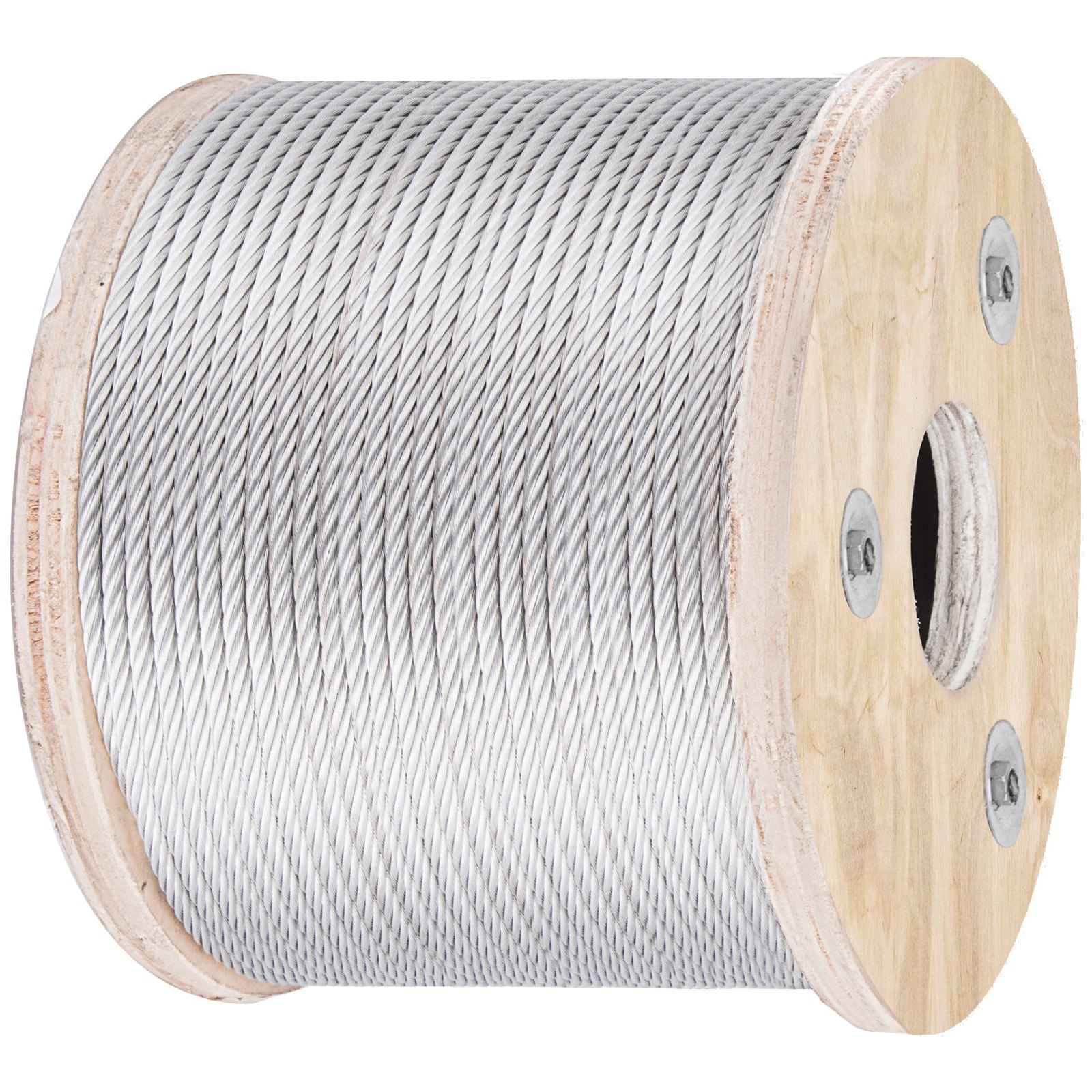 VEVOR Cuerda de alambre diámetro de 3/16" / 4,8 mm cable de acero inoxidable 304 longitud de 250 pies / 76 m cable 7x19 para bricolaje barandilla, tendedero, barandilla de escalera, valla de jardín