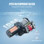 VEVOR Cabrestante Eléctrico 12V 2000 libras / 907kg Cabrestante de Cable de Acero 1,8 m Control Remoto de Mano IP55 con Cable de Control Remoto Negro Ideal para Medianas Grandes SUV Camiones Yates